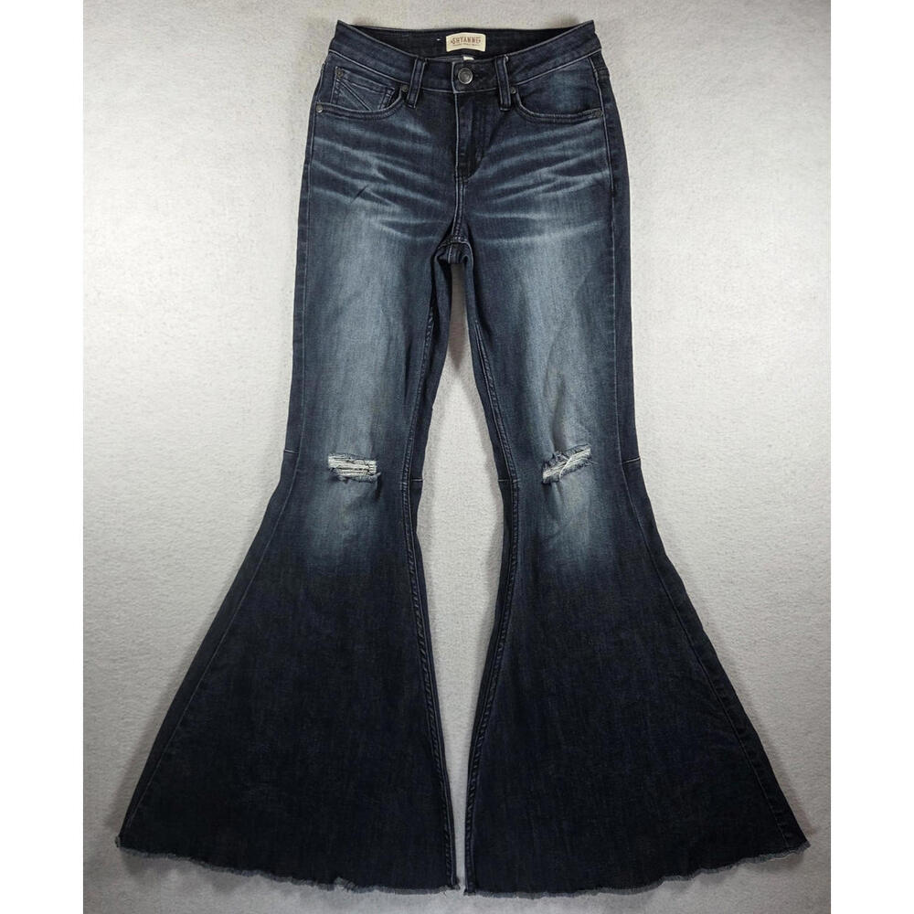 Shyanne Jeans Womens Size 27 Blue Super Flare Bell Bottom Stretch Western Denim